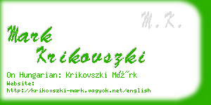 mark krikovszki business card